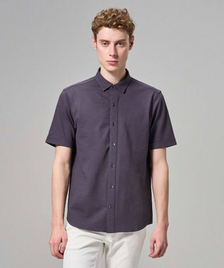 JOSEPH HOMME 【WEB・一部店舗限定】 ドライサッカーストレッチ　半袖レギュラーカラーシャツ グレー系