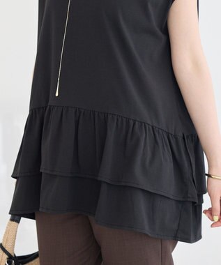 earth music&ecology 【接触冷感】ラッフルヘムプルオーバー Black