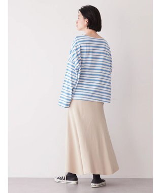 AMERICAN HOLIC ボートネックボーダープルオーバー Blue