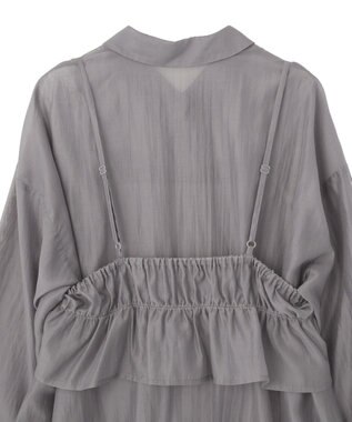 Green Parks 【WEB限定】ＳＥＴ２点フリルビスチェ＋シャツチュニックⅡ Charcoal Gray