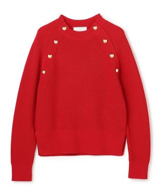 BEIGE， HELIODOR / スポンディッシュマリンボタンニット Red
