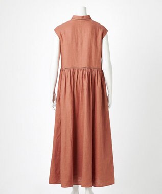 23区 【GOLD LABEL】ノーザンリネン ハシゴレース シャツワンピース オールドローズ系