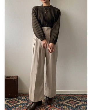 Green Parks リブニットプルオーバー Khaki