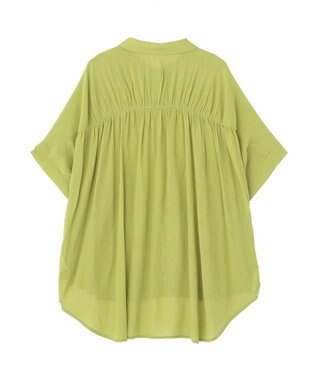 YECCA VECCA 【ドライタッチ】シアーバックギャザーシャツ Lime Green