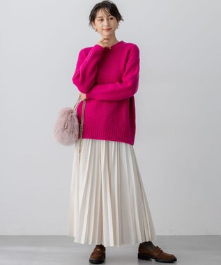 23区 S 【見上愛さん着用/STORY・VERY掲載】ブラッシュドエアーウール ファンシーニット マゼンタ系