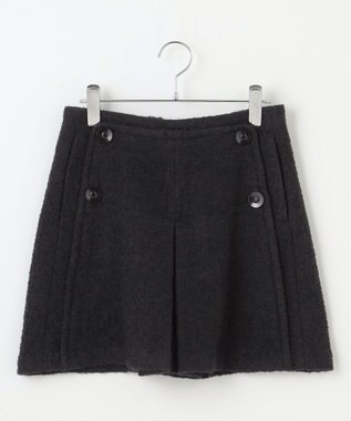 #Newans 【セットアップ可能】裏地キュロットツイードスカート ブラック