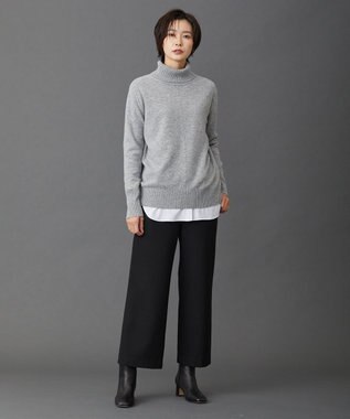 J.PRESS LADIES 【洗える】チェルビック セミワイド パンツ ブラック系