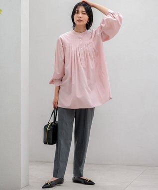 23区 L 【洗える】ドライ2WAYストレッチ テーパードパンツ グレー系