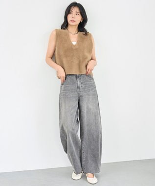 UNFILO 【UNFILO DENIM】バレルレッグデニム グレー