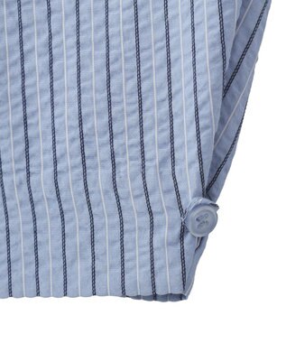 CRAFT STANDARD BOUTIQUE ベルトデザインワイドパンツ Stripe Sax