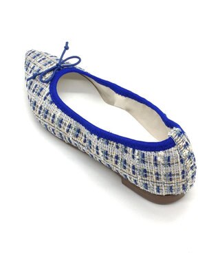 nouvelleRobe Oū 【本革・高反発】 Pointed ポインテッドトゥ ツイードパンプス ネイビーファブリック