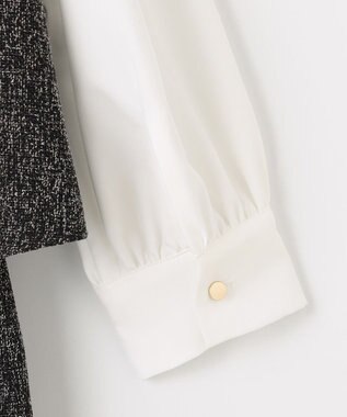 ANY SIS L 【洗える】ツイードコンビ ワンピース ブラック系