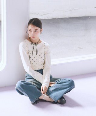 earth music&ecology ２ＷＡＹドットリボンビスチェ Ivory