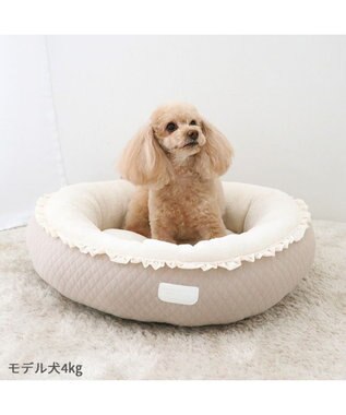 PET PARADISE ペットパラダイス　レースキルトカドラー 小型犬 ベージュ