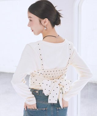 earth music&ecology ２ＷＡＹドットリボンビスチェ Ivory