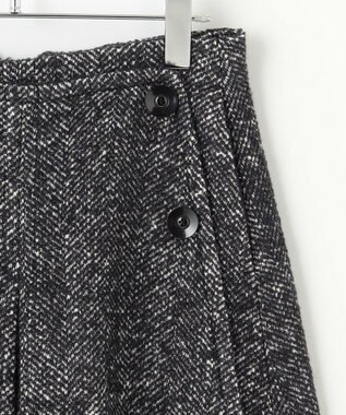 #Newans 【セットアップ可能】裏地キュロットツイードスカート グレー