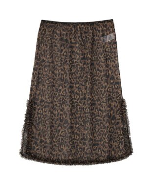 earth music&ecology レイヤードスカート(Long) Leopard