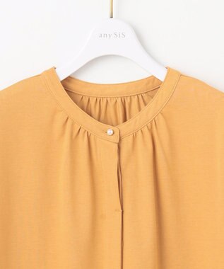ANY SIS 【UVケア・接触冷感】汗ジミ防止加工カット ブラウス マスタード