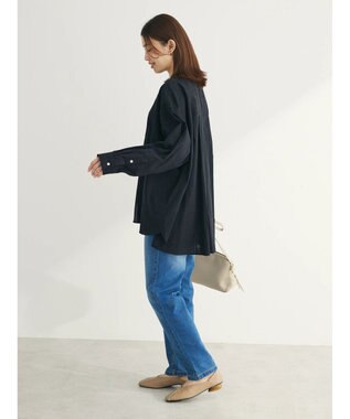 Green Parks カラミバンドカラーシャツ Black