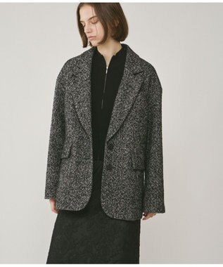 GRACE CONTINENTAL ヘリンボーンツイードジャケット ブラック