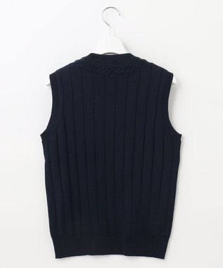 23区GOLF 【WOMEN】コットンアクリル ニットベスト ネイビー系