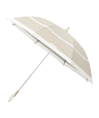 MOONBAT FURLA 晴雨兼用日傘 長傘 シャンブレー切継 ／遮光 遮熱 UV ホワイト