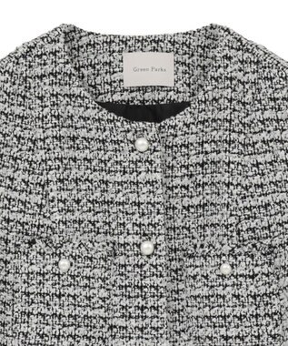 Green Parks Ｏ．ツィードペプラムベスト Black