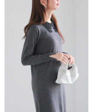 Te chichi レース衿ニットワンピース