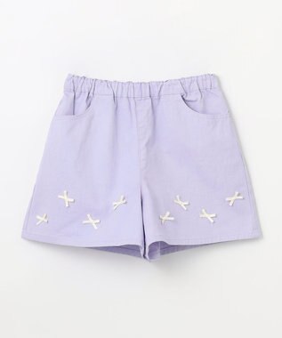 ANY KIDS ひんやりクール リボンショートパンツ ラベンダー