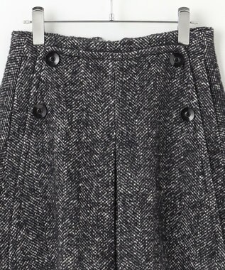 #Newans 【セットアップ可能】裏地キュロットツイードスカート グレー