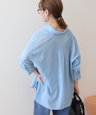 AMERICAN HOLIC シアーボイルレギュラー7分袖シャツ Light Blue
