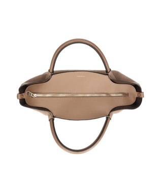 INTER-CHAUSSURES 【LORISTELLA】レザーハンドルスエードハンドバッグ グレーコンビ