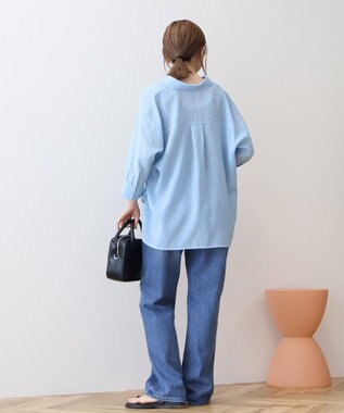 AMERICAN HOLIC シアーボイルレギュラー7分袖シャツ Light Blue