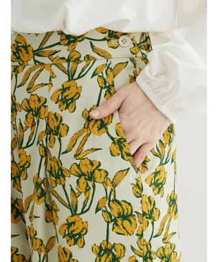 Green Parks Ｂ．レーヨン混プリントパンツ Light Khaki