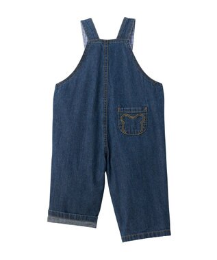 MIKI HOUSE HOT BISCUITS ワンポイントデニムオーバーオール＆セーラーカラー長袖Tシャツギフトセット【BOX付き】 インディゴブルー