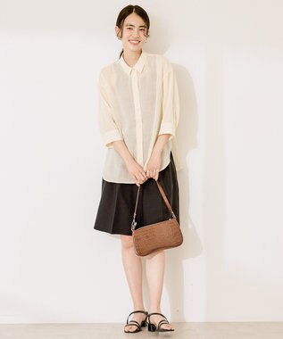 AMERICAN HOLIC シアーボイルレギュラー7分袖シャツ Ecru