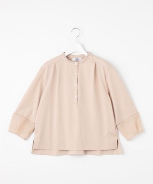 J.PRESS LADIES 【洗える】プレーティングジャージー バンドカラー カットソー ピンクベージュ系