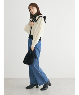 Green Parks ・Ｐｅｔｉｔ　Ｆｌｅｕｒ　ビッグカラーニットカーデ Ivory