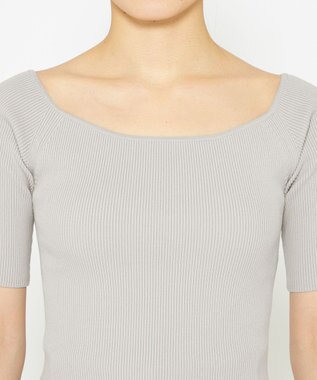 uncrave 【ご好評につき追加生産】ドライタッチ ニット オフショル トップス（uncrave WHITE） アイスグレー