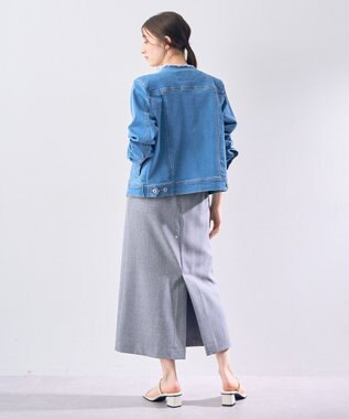 YECCA VECCA ノーカラーストレッチGジャン Indigo