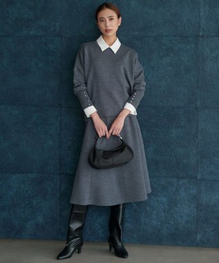 ICB マラボーテＷジョーゼット ボウタイ付きシャツカラートップス オフホワイト系