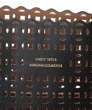 23区 フェイクレザー カットアウト トートバッグ ブラック系