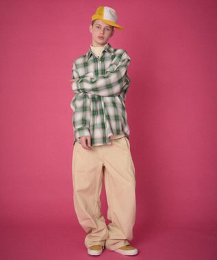 WEGO 【ユニセックス着用ITEM】ステッチカラーチノパンツ ベージュ