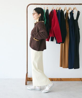 CRAFT STANDARD BOUTIQUE キナリノコラボ/洗える配色モールニットカーディガン/24AW Brown