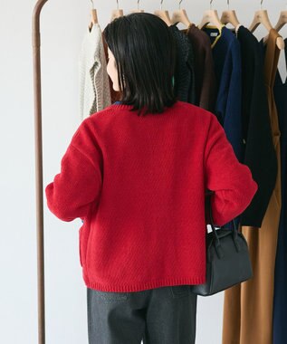 CRAFT STANDARD BOUTIQUE キナリノコラボ/洗える配色モールニットカーディガン/24AW Red