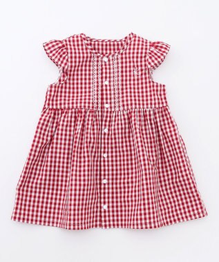 組曲 KIDS 【80-100㎝】ギンガム セットアップ レッド系3