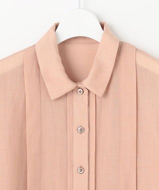 自由区 L 【カタログ掲載・接触冷感・洗える】ラミーローンクロップド丈 ブラウス クラウドローズ