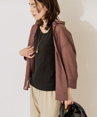 AMERICAN HOLIC シアーボイルレギュラー7分袖シャツ Chocolat