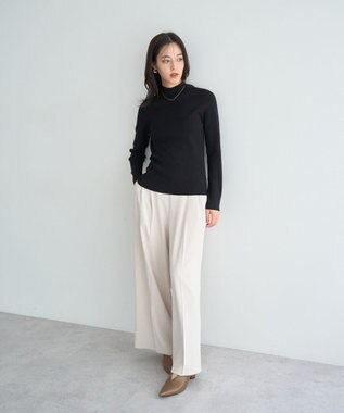 YECCA VECCA ハイネックリブニット Black