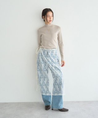 YECCA VECCA ハイネックリブニット Beige